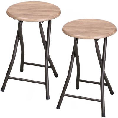 Lot de 2 Tabourets d'appoint pliables industriel TOILINUX