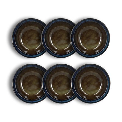 Lot de 6 assiettes creuses en grès 19cm, CERTALDO OGO LIVING