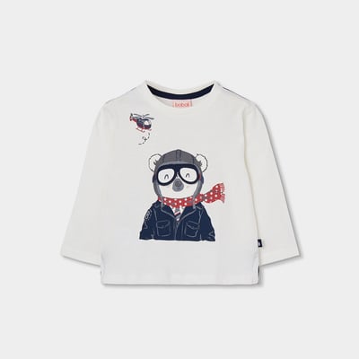 T-shirt garçon en maille imprimé koala pilote BOBOLI