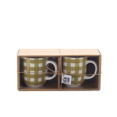 Coffret de 2 mugs en porcelaine motif vichy, Veldi LA REDOUTE INTERIEURS