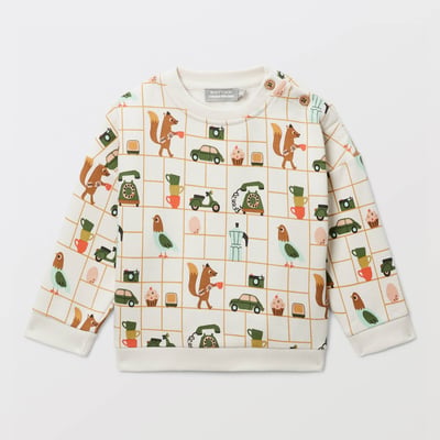 Sweat imprimé en coton BIO GOTS BOUT'CHOU
