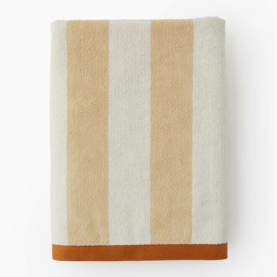 Drap de plage jacquard rayé, 100x180cm, 100% coton bio MONOPRIX