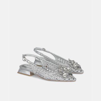 Chaussures plates en raphia avec strass ALMA EN PENA
