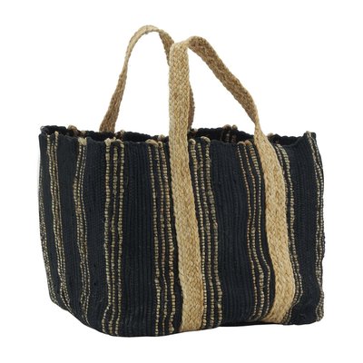 Corbeille de rangement en jute naturel et noir AUBRY GASPARD