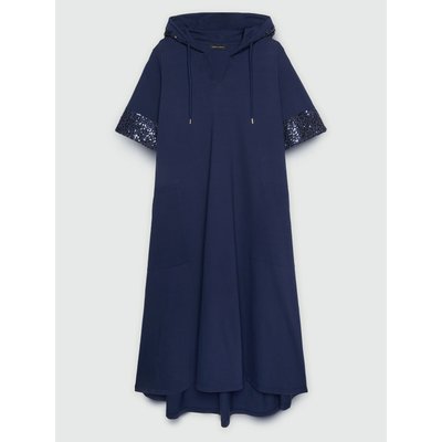 Robe en jersey piqué avec bords en tulle brodé, mélange de deux tissus différents FIORELLA RUBINO