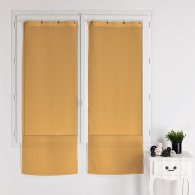 Paire de petits voilages à anneaux noirs et amovibles HOME MAISON