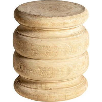 Pouf en bois de mangue rond, Vouxell RECOLLECTION