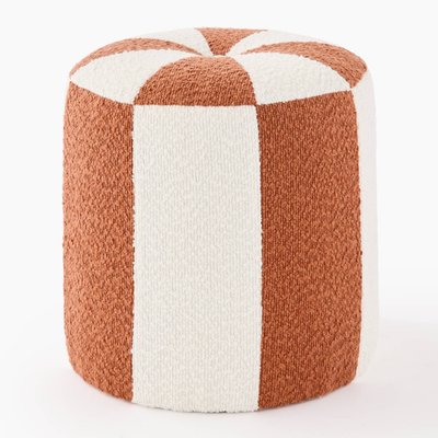 Pouf rayé bicolore, D30XH30CM, coton gratté MONOPRIX MAISON