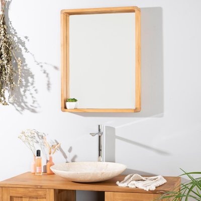Miroir en teck rectangle salle de bain 50 x 65 cm SAMBA WANDA COLLECTION