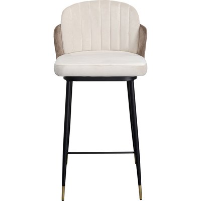 Tabouret de bar Hojas velours beige et taupe KARE DESIGN