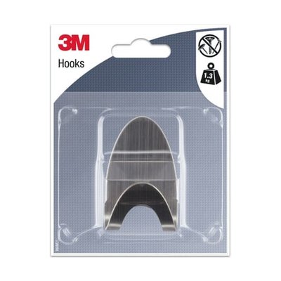 Crochet Métal Ovale Moyen Argent X 1 3M
