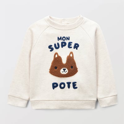 Sweat brodé en coton BIO GOTS BOUT'CHOU