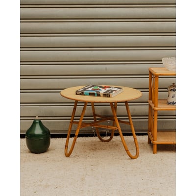 Table d'appoint en rotin Francine N°1694 - Bon état DEBONGOUT