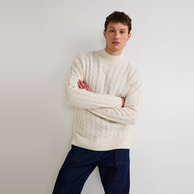 Pull col montant à torsades, en mélange laine et cachemire MONOPRIX