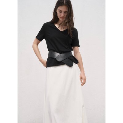 T-shirt coton col en V MANGO