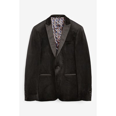 Blazer slim en velours NEXT