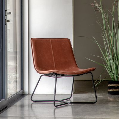 Hines Industrial Faux Leather Lounge Chair SO'HOME