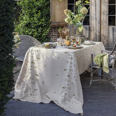 Nappe brodée en lin, INFUSION ALEXANDRE TURPAULT