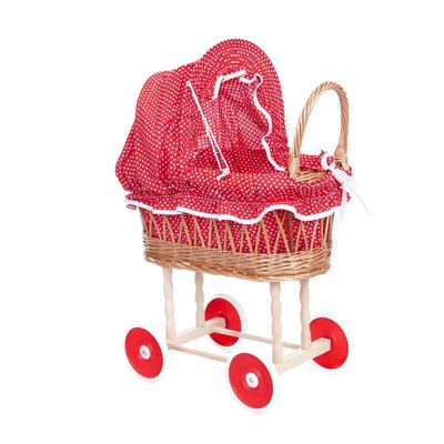 Landau en osier rouge pois EGMONT TOYS