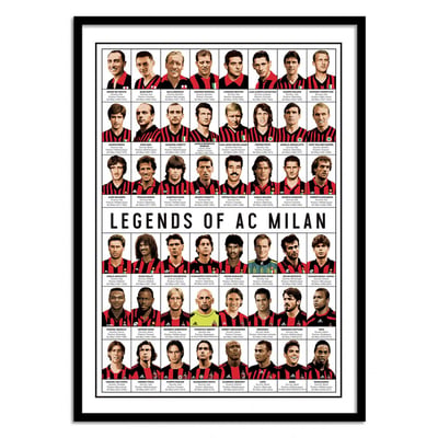 Affiche d'art - Legends of AC Milan - Olivier Bourdereau WALL EDITIONS