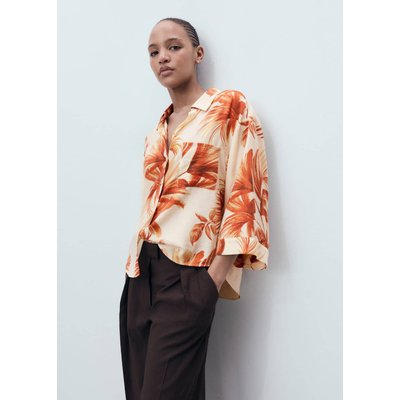 Chemise palmier manches trois quarts MANGO