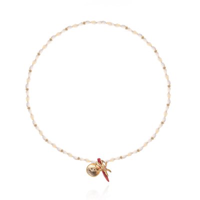 Collier avec coquillages et pampille MARTIN HIPANEMA