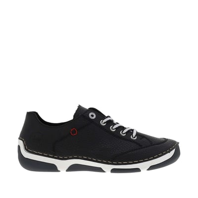 Tennis en cuir enduit bleu marine à talon plat avec des lacets RIEKER