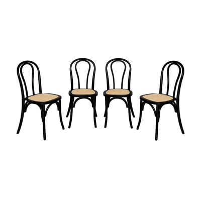 Chaise vintage bois et rotin (lot de 4) BASTILLE SWEEEK