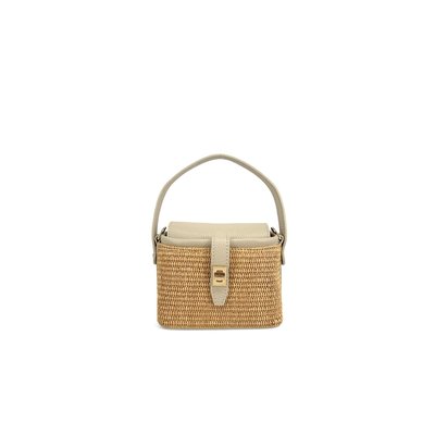 Mini-sac à main en cuir et raphia SIENNA OH MY BAG
