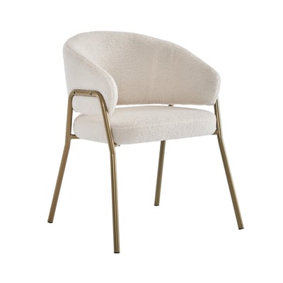 Chaise de salle à manger fauteuil modernes en bouclette, JERRIES MEUBLES COSY