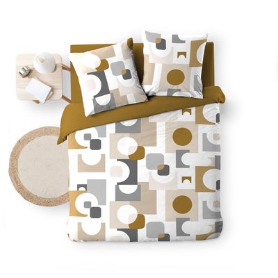 Housse de couette + 2 taies polycoton Collection Geomelo DOUCEUR D'INTÉRIEUR