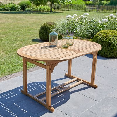 Table de jardin en acacia massif extensible ovale 6/8 places  HANOÏ BERAH GETAH