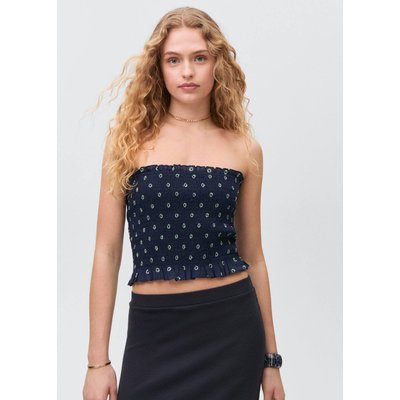 Top froncé imprimé MANGO TEEN