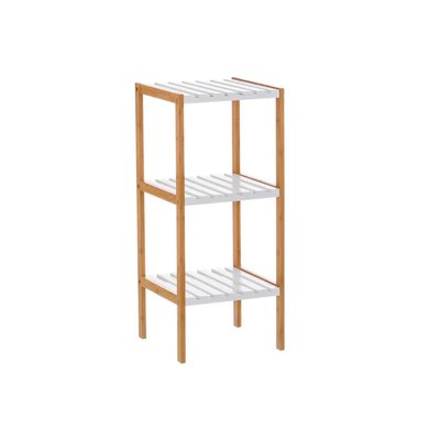 Étagère salle de bain bambou blanc 3 étages - 34x33x80cm WADIGA