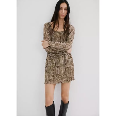 Robe fluide en imprimé animal MANGO