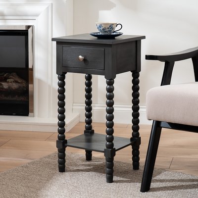 Mira Bobbin Side Table with Drawer SO'HOME