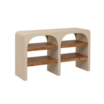 Meuble sous vasque en MDF effet béton et bois d'acacia  DALVA MADE IN MEUBLES 