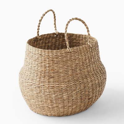 Panier vietnamien avec anses, 34x27cm, en jonc de mer MONOPRIX