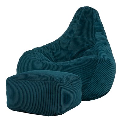 Pouf et son repose-pied velours côtelé Oeko-Tex® - DALTON ICON