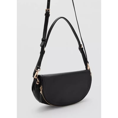 Sac à bandoulière en cuir synthétique, forme semi-circulaire MANGO