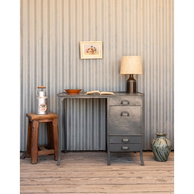 Bureau en métal gris Yvan N°540 - Bon état DEBONGOUT