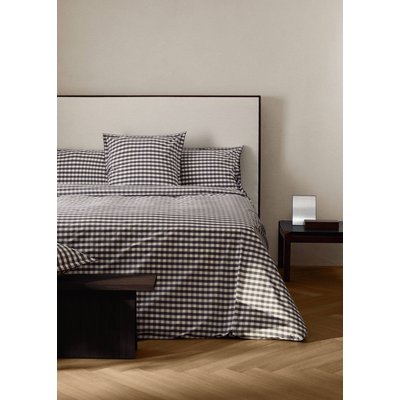 Housse de couette percale de coton carreaux vichy lit 135/140 cm MANGO HOME