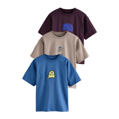 T-shirt manches courtes imprimé, lot de 3 NEXT
