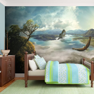 Papier peint intissé panoramique Fantaisie Vol au-dessus du lac EDEN