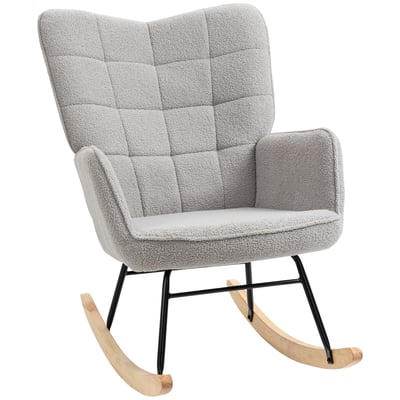 Fauteuil à bascule Imitation cachemire Gris HOMCOM
