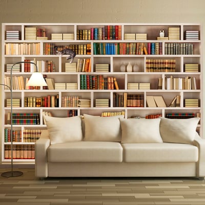 Papier peint intissé panoramique Vintage et Retro Bibliothèque domestique EDEN