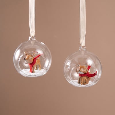 Boule de noël biche et renard rudy H9 RUDY SIA