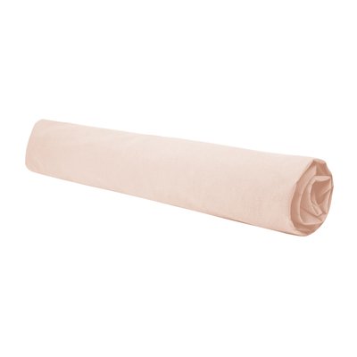 Drap housse en percale de coton lavé bonnet 35cm, DOUCEUR LAVÉE BLANC CERISE