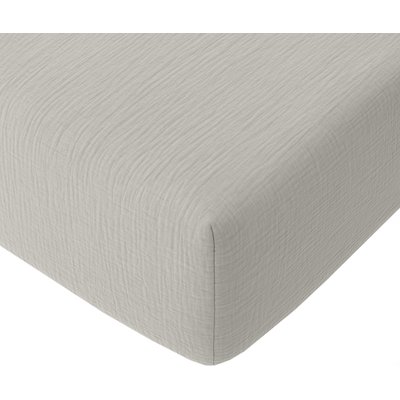 Drap housse gaze de coton lavé bonnet 30 cm uni, Pur BATON ROUGE