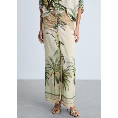 Jupe droite imprimé tropical MANGO